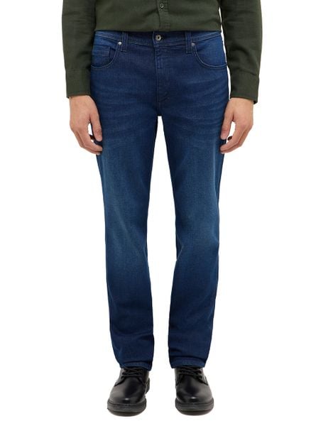 Męskie Spodnie jeansowe Mustang Style Washington Straight Denim Blue 1017233 5000 883. Niebieskie jeansy męskie Mustang, z denimu. Za 219.99 zł.