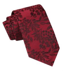 Męski Krawat - Alties - Czerwony z Motywem Kwiatowym. Czerwone krawaty i muchy Alties, bez wzorów, z tkaniny, eleganckie. Za 49.00 zł.