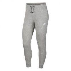 Spodnie sportowe damskie Nike Essential Pant Reg Fleece. Szare spodnie dresowe damskie Nike, bez wzorów, z dresówki, sportowe, długie. Za 312.00 zł.