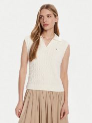 Tommy Hilfiger Sweter WW0WW45655 Écru Regular Fit. Swetry nierozpinane damskie Tommy Hilfiger, xl, bez wzorów, z bawełny, bez kołnierzyka, bez ramiączek. Za 389.99 zł.