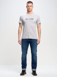 Koszulka męska o klasycznym kroju szara Bruno 901. Szare t-shirty męskie BIG STAR, l, bez wzorów, z bawełny, bez kołnierzyka, bez ramiączek. Za 99.99 zł.