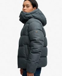 Superdry Premium Pikowana Kurtka z Kapturem w Kratę – Olive/Navy Check. Zielone kurtki męskie Superdry, bez wzorów, z lyocellu, klasyczne, z kapturem. Za 655.35 zł.