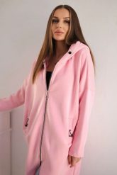 Bluza ocieplana długa jasno różowa. Czerwone bluzy damskie KESI, l, bez wzorów, z bawełny, bez ramiączek, bez kaptura. Za 355.46 zł.