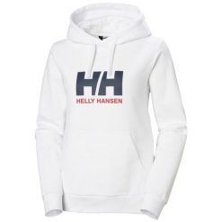 Damska bluza z kapturem z logo Helly Hansen 2.0. Białe bluzy damskie Helly Hansen, bez wzorów, casualowe, bez ramiączek, z kapturem. Za 299.65 zł.