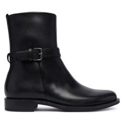 Botki ECCO. Czarne botki damskie ecco, bez wzorów, bez obcasa, na płaskiej podeszwie, bez zapięcia. Za 799.99 zł.