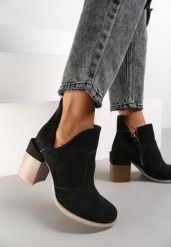 Czarne Botki Pirelous. Czarne botki damskie Renee, z aplikacjami, z jeansu, boho, za kostkę, bez obcasa, na obcasie, bez zapięcia. Za 59.99 zł.
