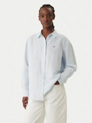 Tommy Jeans Koszula DW0DW22209 Błękitny Relaxed Fit. Niebieskie koszule damskie Tommy Jeans, l, bez wzorów, z jeansu, bez kołnierzyka, bez ramiączek. Za 409.99 zł.