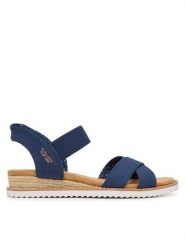 Skechers Sandały BOBS Desert Kiss - Golden Lily 114418/NVY Granatowy. Niebieskie sandały damskie Skechers, bez wzorów, z materiału, bez obcasa, na płaskiej podeszwie, bez zapięcia. Za 289.99 zł.
