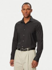 Calvin Klein Koszula LV019EU092 Czarny Slim Fit. Czarne koszule męskie Calvin Klein, m, bez wzorów, z syntetyku, biznesowe, bez kołnierzyka, bez ramiączek. Za 409.99 zł.