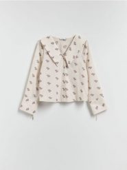 Koszula w kwiaty - wielobarwny. Koszule damskie Reserved, l, bez wzorów, z bawełny, bez kołnierzyka, bez ramiączek. Za 149.99 zł.