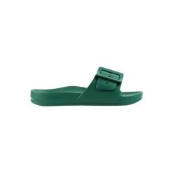 Klapki damskie Protest Maaila. Zielone klapki damskie Protest, na lato, bez wzorów, z materiału, eleganckie, bez obcasa, bez zapięcia. Za 173.50 zł.