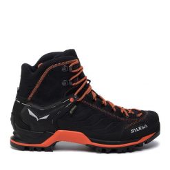 Trekkingi Salewa. Czarne botki męskie Salewa, bez wzorów, z gore-texu, sportowe, bez obcasa, bez zapięcia. Za 969.99 zł.