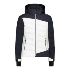 Kurtka damska narciarska CMP 34W4596. Białe kurtki sportowe damskie CMP, na zimę, xs, bez wzorów, bez ramiączek, bez kaptura, narciarskie. W wyprzedaży za 765.65 zł.