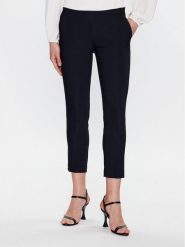 Morgan Spodnie materiałowe 211-PROSY.F Granatowy Slim Fit. Niebieskie spodnie materiałowe damskie Morgan, bez wzorów, z bawełny. Za 219.99 zł.