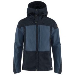 Kurtka outdoorowa męska Fjallraven Keb Jacket. Niebieskie kurtki męskie Fjällräven, l, bez wzorów, z softshellu, bez kaptura, trekkingowe. Za 829.99 zł.