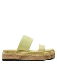 Calvin Klein Klapki Wedge Slide He HW0HW01966 Żółty. Żółte klapki damskie Calvin Klein, bez wzorów, z materiału, bez obcasa, bez zapięcia. Za 649.99 zł.