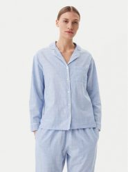 Hunkemöller Koszulka piżamowa 301491 Błękitny Regular Fit. Niebieskie koszule nocne damskie Hunkemöller, bez wzorów, z bawełny, bez ramiączek. Za 129.99 zł.