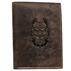 Portfel męski tłoczony N4-CHM-DOG-2-BL c. brązowy. Brązowe portfele męskie Inny, bez wzorów, ze skóry. Za 59.00 zł.