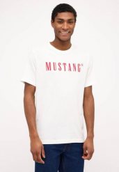 Męski T-Shirt Koszulka MUSTANG Style Austin Cannoli Cream 1014695 2084. Białe t-shirty męskie Mustang, m, bez wzorów, z bawełny, bez kołnierzyka, bez ramiączek. Za 69.99 zł.