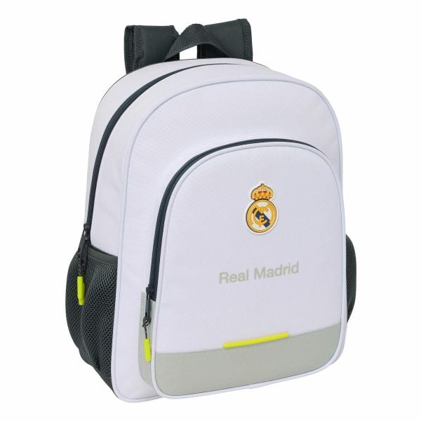 Plecak szkolny Safta Biały. Białe plecaki męskie REAL MADRID, bez wzorów, z materiału. Za 179.00 zł.
