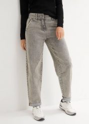 Jeansy boyfriend z efektem vintage. Niebieskie jeansy damskie bonprix, bez wzorów, z jeansu, vintage. Za 124.99 zł.