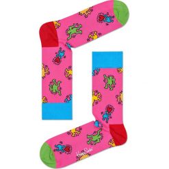 Happy Socks - Skarpety Keith Haring Dancing. Czerwone rajstopy i pończochy Happy Socks, bez wzorów, z bawełny. W wyprzedaży za 29.90 zł.