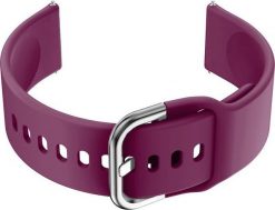 Pasek gumowy do smartwatch 18mm - fiolet/srebrny. Szare zegarki smartwatch NoName, bez wzorów, z gumy. Za 13.94 zł.