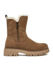 Clara Barson Botki CEO-WS6382-01 Brązowy. Brązowe botki damskie Clara Barson, bez wzorów, z materiału, bez obcasa, na płaskiej podeszwie, bez zapięcia. Za 129.99 zł.