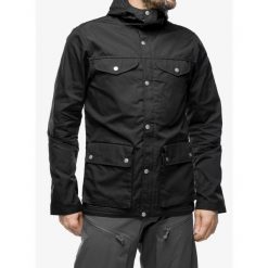 Kurtka outdoorowa męska Fjallraven Greenland Jacket. Czarne kurtki męskie Fjällräven, m, bez wzorów, sportowe, bez kaptura. Za 931.99 zł.