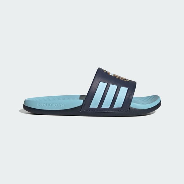 Klapki adilette Comfort 2.0 Argentyna. Niebieskie klapki damskie Adidas, bez wzorów, z syntetyku, bez zapięcia. Za 219.00 zł.