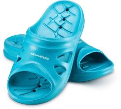 Klapki basenowe dla dorosłych Aqua Speed Florida. Niebieskie klapki męskie Aqua-Speed, bez wzorów, bez zapięcia. Za 50.99 zł.
