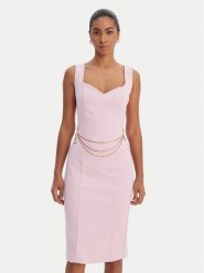 Fracomina Sukienka koktajlowa FR26SD2017W42901 Różowy Slim Fit. Czerwone sukienki damskie Fracomina, m, bez wzorów, z syntetyku, wizytowe, bez kołnierzyka, bez ramiączek. Za 699.99 zł.