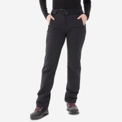 Spodnie turystyczne damskie Quechua SH500 Warm. Czarne spodnie sportowe damskie QUECHUA, na zimę, bez wzorów, z elastanu, sportowe, trekkingowe. Za 199.99 zł.