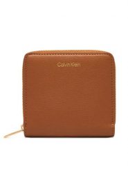Calvin Klein Portfel LV04F1120G Brązowy. Brązowe portfele damskie Calvin Klein, ze skóry. Za 249.99 zł.