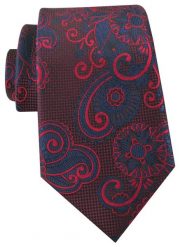 Krawat Męski - Angelo di Monti - Bordo, Duże Kwiaty. Czerwone krawaty i muchy Angelo di Monti, bez wzorów, z tkaniny, eleganckie. Za 45.00 zł.