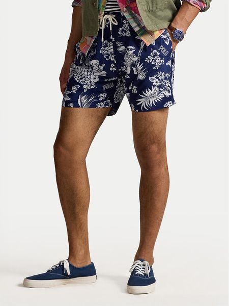 Polo Ralph Lauren Szorty kąpielowe 710963323002 Granatowy Classic Fit. Niebieskie kąpielówki męskie Polo Ralph Lauren, bez wzorów, z syntetyku. Za 519.99 zł.