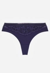 Granatowe Majtki Typu Stringi z Bawełną i Koronką Zeliche. Niebieskie majtki damskie Renee, z bawełny. Za 7.99 zł.
