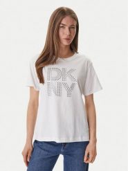 DKNY T-Shirt DJ6T1741 Biały Relaxed Fit. Białe t-shirty damskie DKNY, l, bez wzorów, z bawełny, bez kołnierzyka, bez ramiączek. Za 219.99 zł.