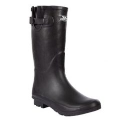 Kalosze Damskie Damon Wodoodporne. Czarne kalosze damskie Trespass, bez wzorów, z gumy, bez zapięcia. Za 244.99 zł.