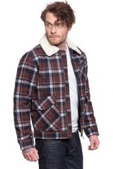 KURTKA ZIMOWA LEE 191J WOOL JACKET RED OCHRE L86FLBOE 112122655. Brązowe kurtki męskie Lee, na jesień, l, bez wzorów, z futra, eleganckie, bez kaptura. Za 359.99 zł.