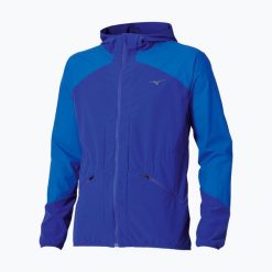Kurtka do biegania męska Mizuno Active Alpha Hodded. Niebieskie kurtki sportowe męskie Mizuno, m, bez wzorów, bez kaptura, do biegania. Za 299.99 zł.
