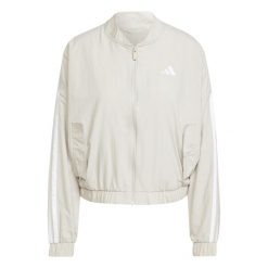 Kurtka damska adidas Essentials 3-stripes. Brązowe kurtki sportowe damskie Adidas, s, bez wzorów, z dresówki, bez ramiączek, bez kaptura, na fitness i siłownię. Za 276.50 zł.