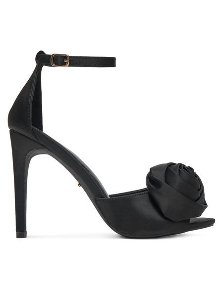 DeeZee Sandały F89725-201 Czarny. Czarne sandały damskie DeeZee, bez wzorów, ze skóry, bez obcasa, na szpilce, bez zapięcia. Za 149.99 zł.