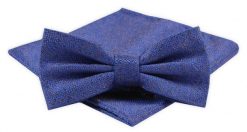 Męska Mucha z Poszetką Alties - Niebieski Melanż. Niebieskie krawaty i muchy Alties, bez wzorów, eleganckie. Za 54.00 zł.