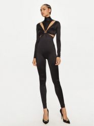 Elisabetta Franchi Kombinezon TU-T32-47E2 Czarny Slim Fit. Czarne sukienki damskie Elisabetta Franchi, bez wzorów, z syntetyku, bez kołnierzyka, bez ramiączek. Za 2,049.00 zł.