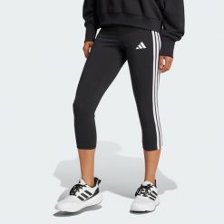 Legginsy Essentials 3-Stripes Leggings 3/4 Length. Czarne legginsy damskie Adidas, bez wzorów. Za 129.00 zł.