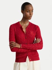 LAUREN RALPH LAUREN Kardigan 200P14040503 Czerwony Regular Fit. Czerwone kardigany damskie Lauren Ralph Lauren, xl, bez wzorów, z wiskozy, bez kołnierzyka. Za 806.99 zł.