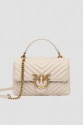 PINKO Beżowa kopertówka Love Lady Puff Mini CL. Brązowe torebki do ręki damskie Pinko, bez wzorów, pikowane, bez dodatków. W wyprzedaży za 1,399.99 zł.