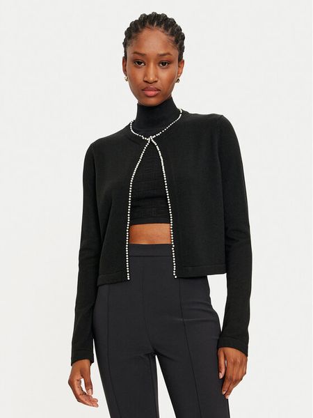 Marciano Guess Kardigan 4BGR12 5838Z Czarny Regular Fit. Czarne kardigany damskie Marciano Guess, s, z aplikacjami, z wełny, bez kołnierzyka. Za 279.99 zł.