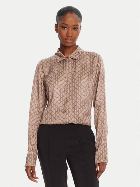 Marciano Guess Koszula 5GGH32 7298A Brązowy Regular Fit. Brązowe koszule damskie Marciano Guess, z aplikacjami, z wiskozy, bez kołnierzyka, bez ramiączek. Za 579.99 zł.